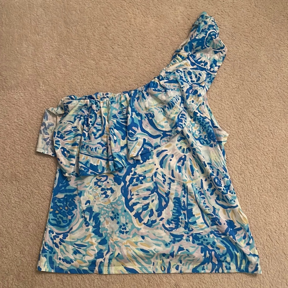 Lilly Pulitzer One Shoulder Blouse